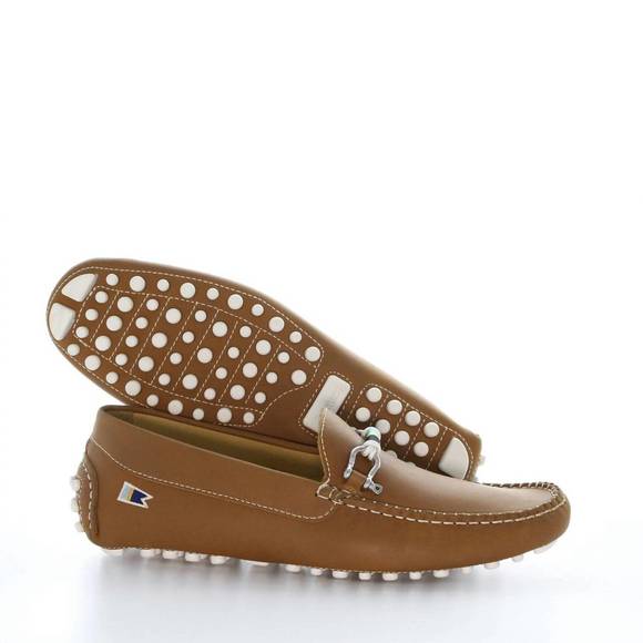 NEW RIOMAR men's deck driver shoe in tan - Picture 3 of 5